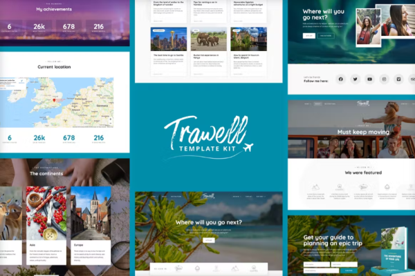 Trawell – 旅游博客 Elementor 模板套件