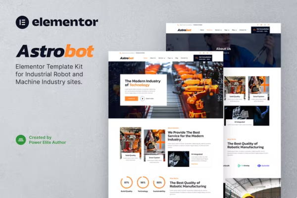 Astrobot – 工业机器人和机械工业 Elementor 模板套件