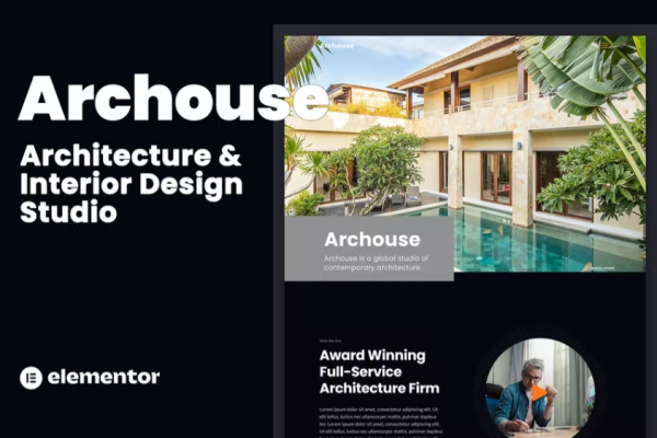 Archouse – 建筑与室内设计工作室 Elementor 模板套件