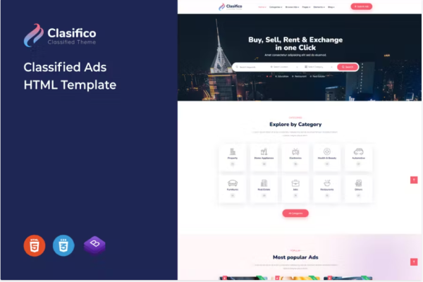 Clasifico – 分类广告 HTML 模板