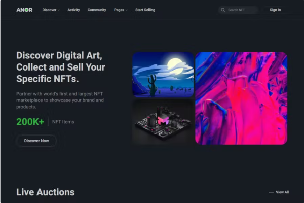 Anor – NFT 市场 HTML 模板