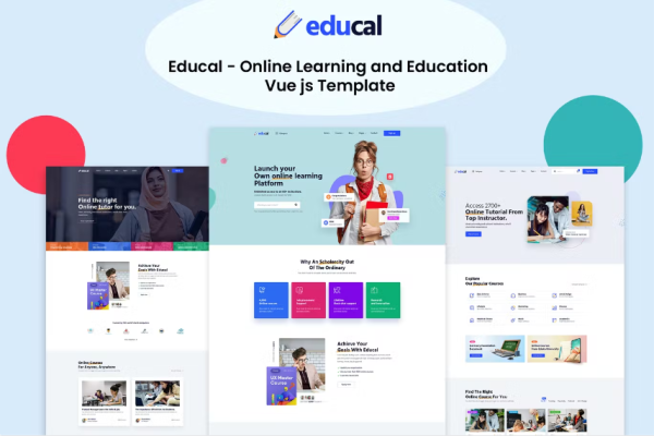 Educal – 在线课程和教育 Vue js 模板