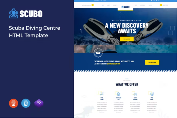 Scubo – 水肺潜水中心的 HTML 模板