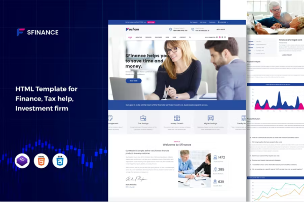 SFinance – 商业咨询和 HTML 模板
