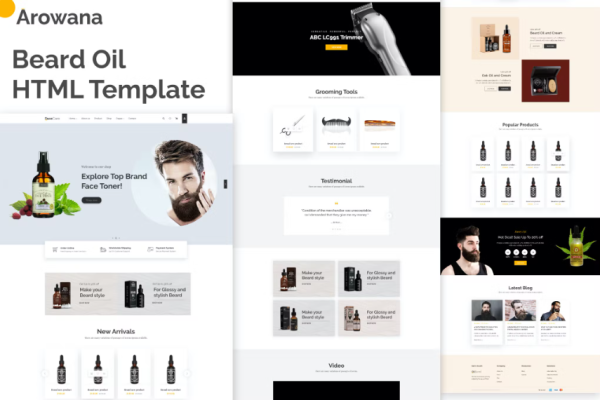 Arowana – Beard Oil & Barber Shop HTML 模板