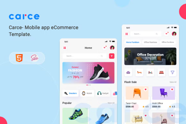 Carce – 移动应用电子商务模板