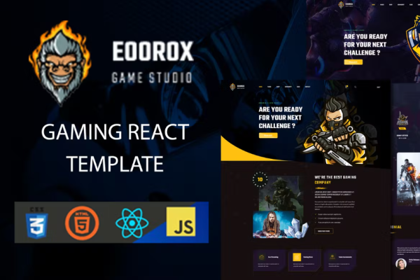 Eoorox – React 游戏和电子竞技模板