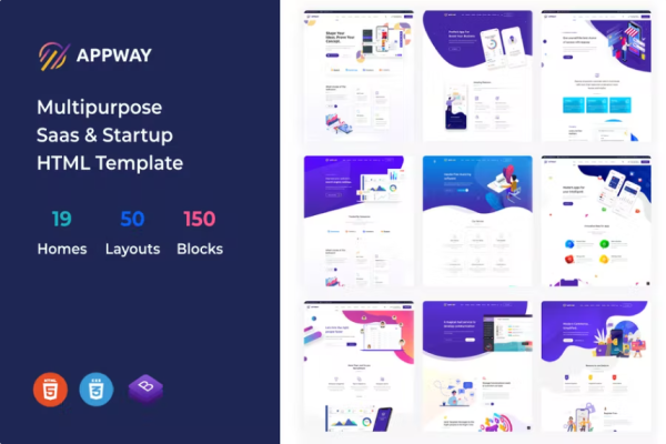 Appway – Saas 和启动 HTML 模板