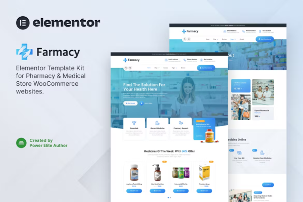 Farmacy – 药房和医疗商店 Elementor 模板套件