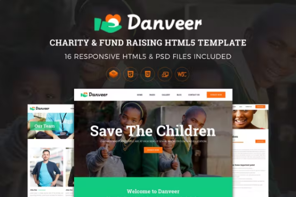 丹维尔 | 慈善和筹款 HTML 模板