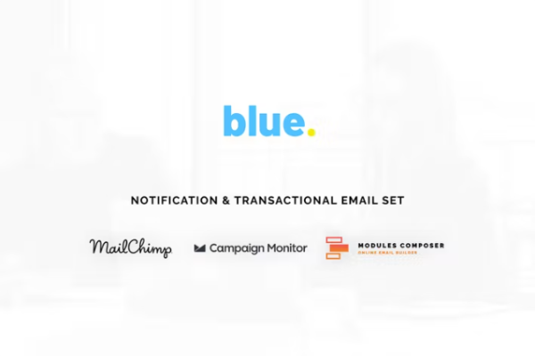 蓝色 – 通知电子邮件模板