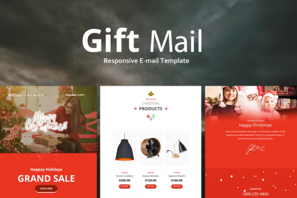 礼品邮件-圣诞节电子邮件模板集