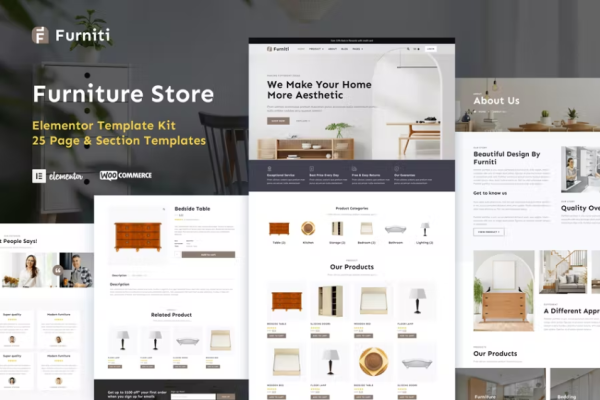 Furniti – 家具和家居装饰商店 Elementor Pro 模板套件