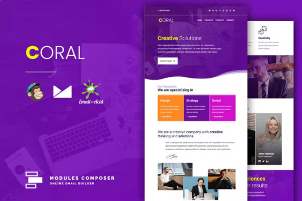 Coral – 初创企业的响应式电子邮件模板
