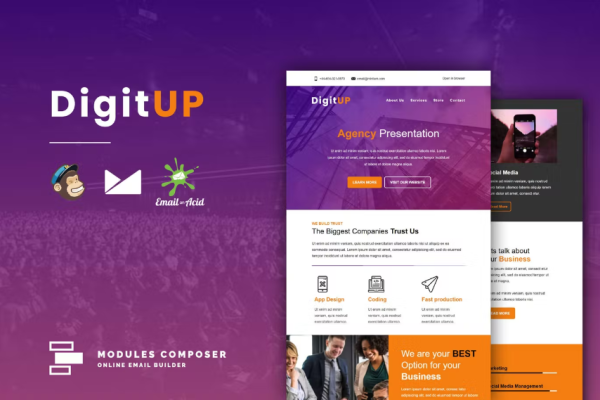 DigitUP – 初创企业的响应式电子邮件模板