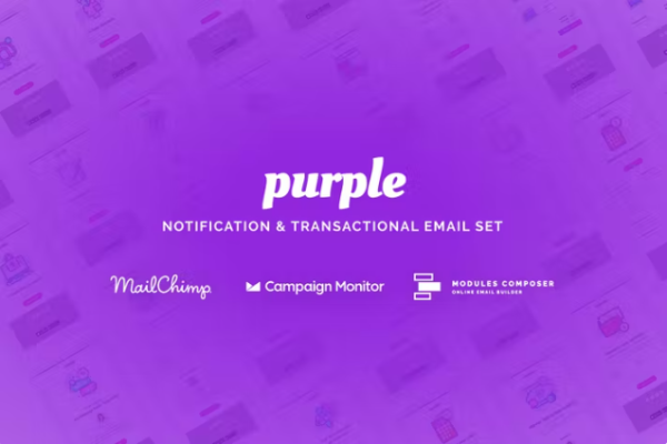 紫色 – 通知电子邮件模板