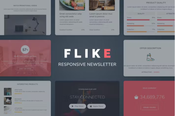 Flike 响应式时事通讯电子邮件模板