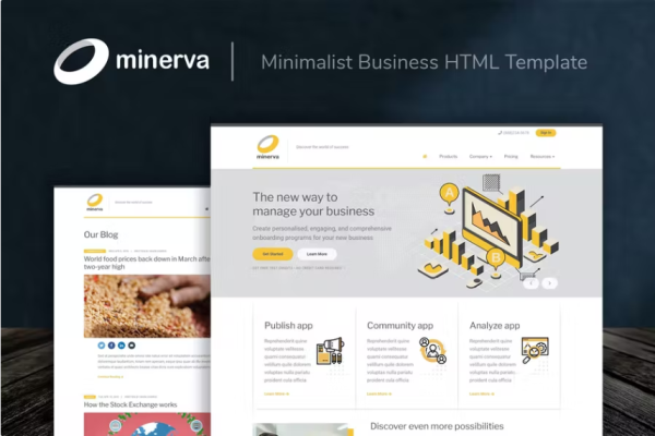 Minerva – 极简主义商业 HTML 模板