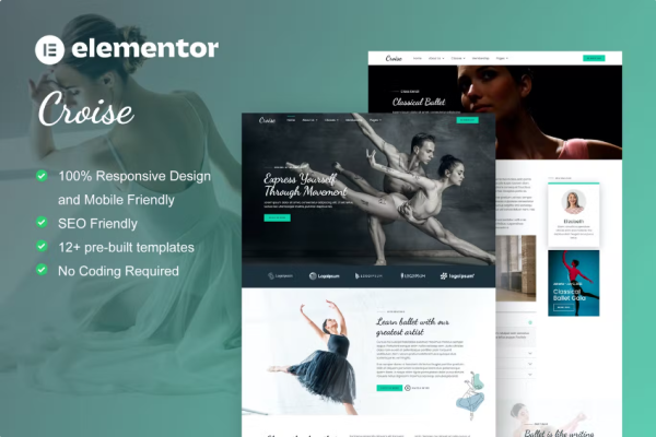 Croise – Ballet & Dance School Elementor Pro 模板套件