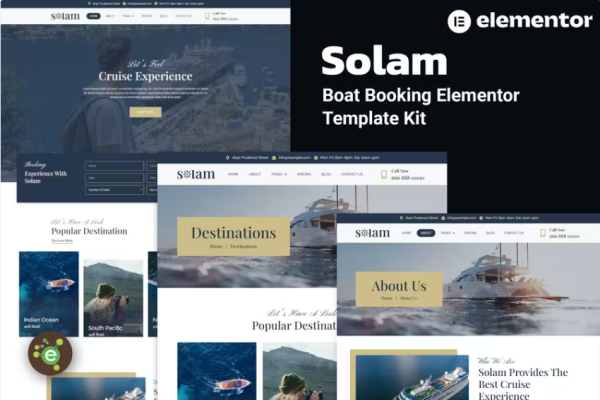 Solam – 订船 Elementor Pro 模板套件