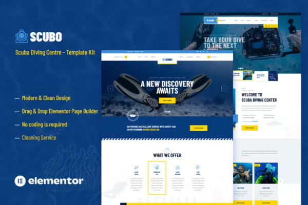 Scubo – 水肺潜水中心 Elementor 模板套件