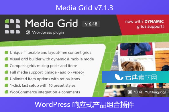 Media Grid v7.1.3 – WordPress 响应式产品组合插件