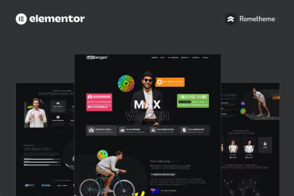 MAX – Content Creator Elementor Pro 完整站点模板工具包