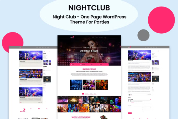 俱乐部 – 派对的一页 WordPress 主题