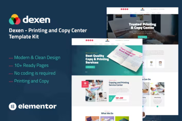 Dexen – 打印和复印中心 Elementor 模板套件
