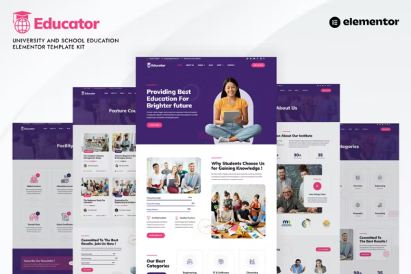 Educator – 大学和学校教育 Elementor 模板套件