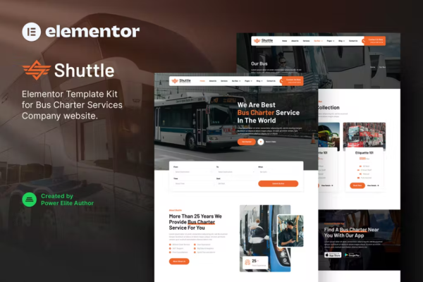 Shuttle – Bus Charter Service & Transport Company Elementor 模板套件