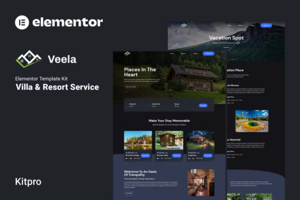 Veela – 度假租赁和度假村 Elementor 模板套件