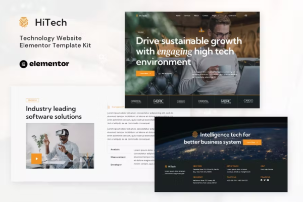 HiTech – IT 解决方案和服务 Elementor 模板套件
