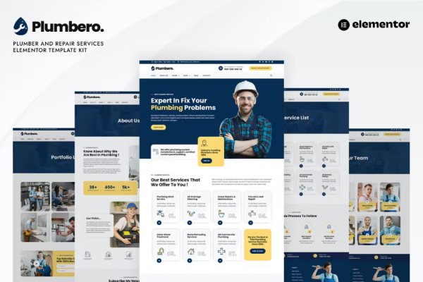 Plumbero – 管道工和维修服务 Elementor 模板套件