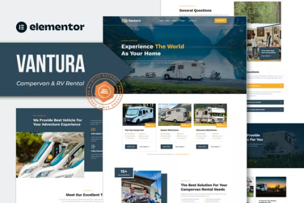 Vantura – 露营车和房车租赁 Elementor 模板套件