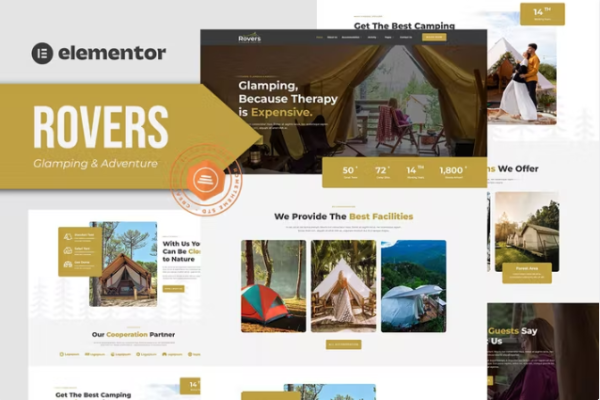 Rovers – Glamour Camping & Adventure Elementor 模板套件
