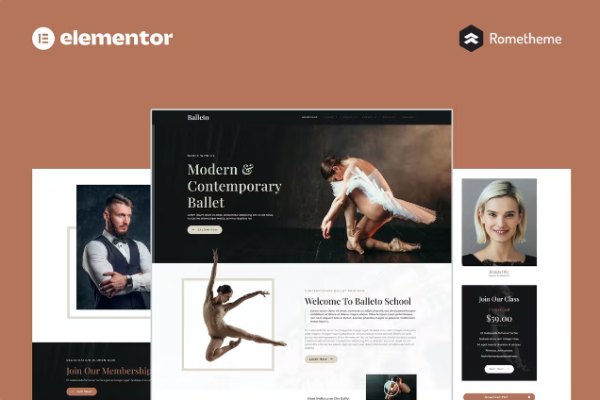 Balleto – Ballet School Elementor Pro 完整站点模板套件