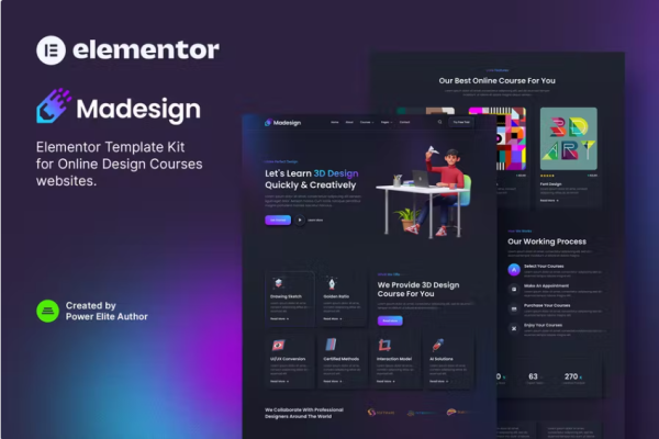 Madesign – 在线设计课程 Elementor 模板套件