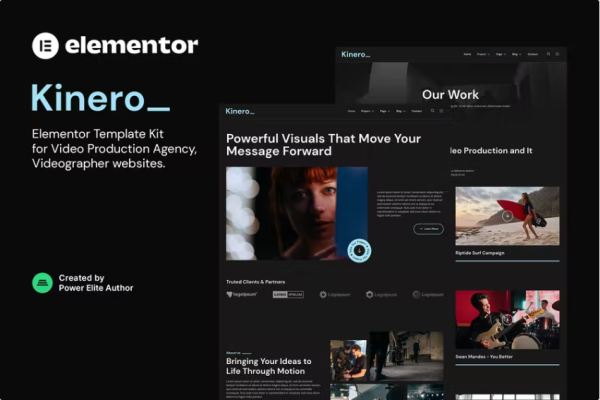 Kinerio – 视频制作机构 Elementor 模板套件