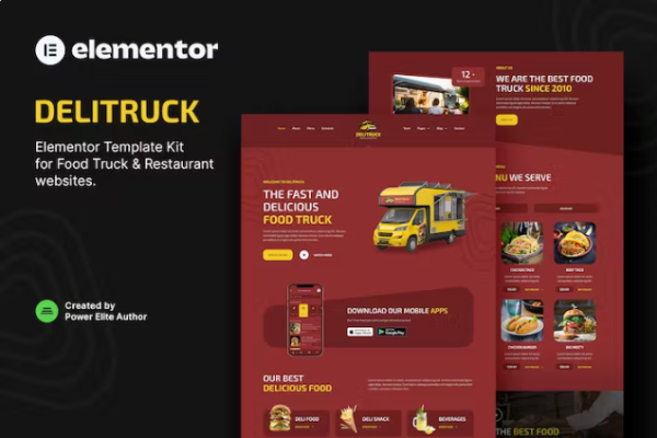 Delitruck – 食品卡车和餐厅 Elementor 模板套件