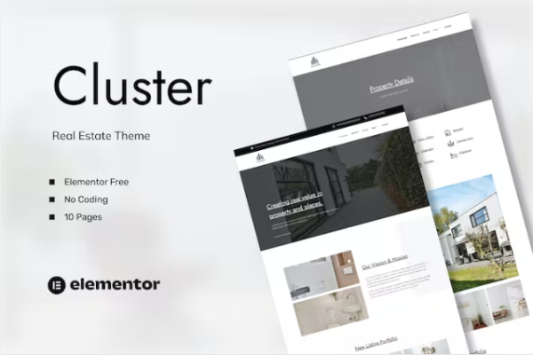 集群 – 房地产 Elementor 模板工具包