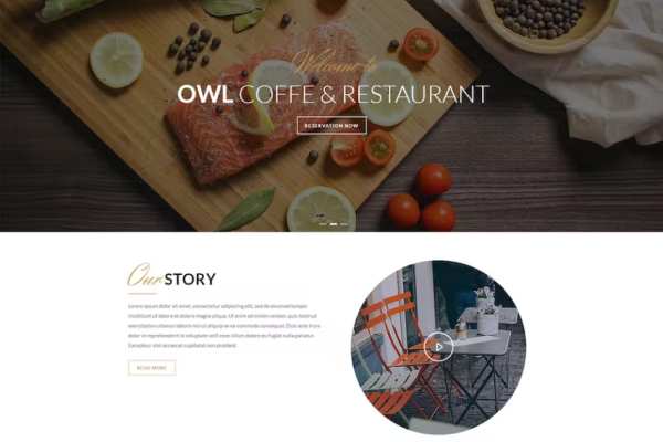 OWL – 咖啡厅和餐厅 Drupal 8 模板