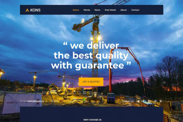 Kons – 建筑和建筑 Drupal 8 主题