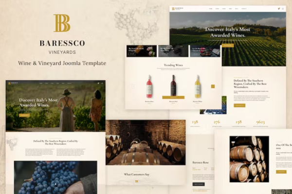 Baressco – 葡萄酒、葡萄园和酒厂 Joomla 模板