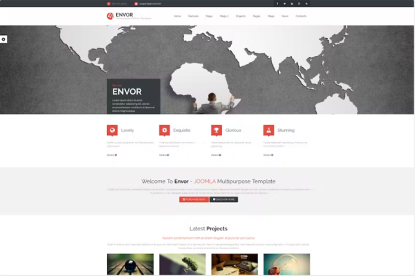 Envor — 完全多用途的 Joomla 模板