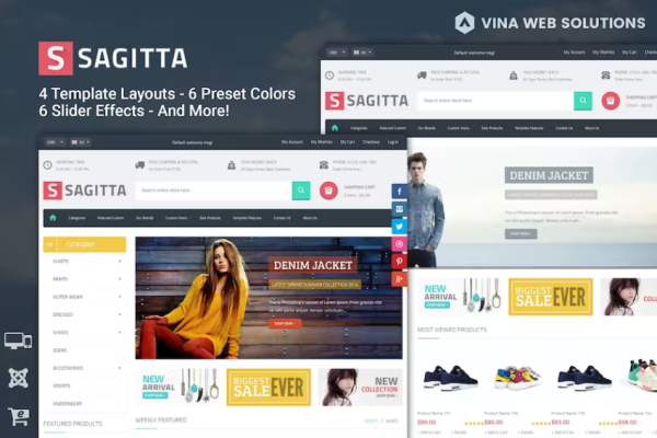 Sagitta – 响应式 Joomla 电子商务模板