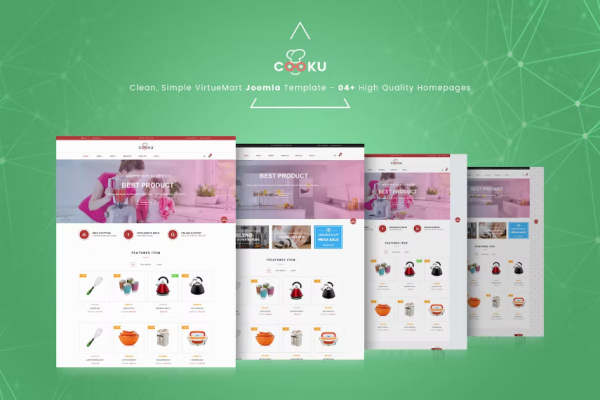 Cooku – 干净，简单的 VirtueMart Joomla 模板
