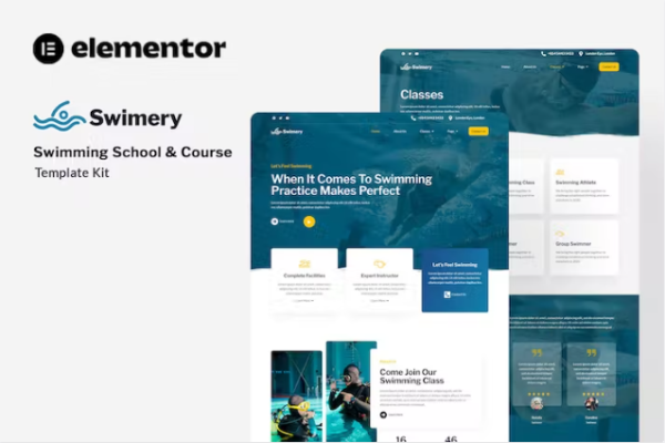 Swimery – 游泳学校和课程 Elementor 模板套件