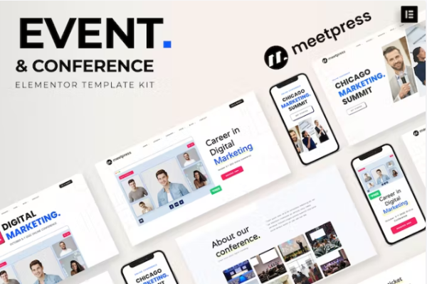 Meetpress – 活动和会议 Elementor 模板套件