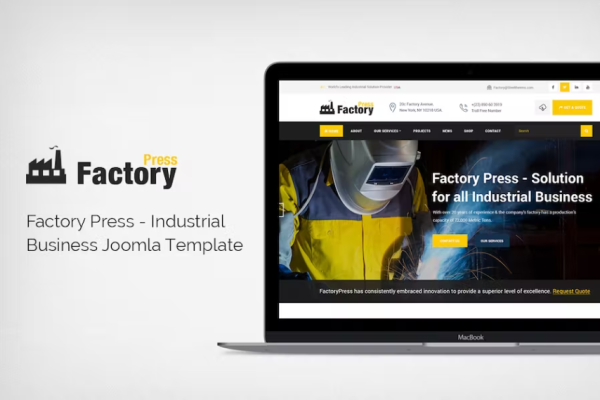 FactoryPress – 工业业务 Joomla 模板